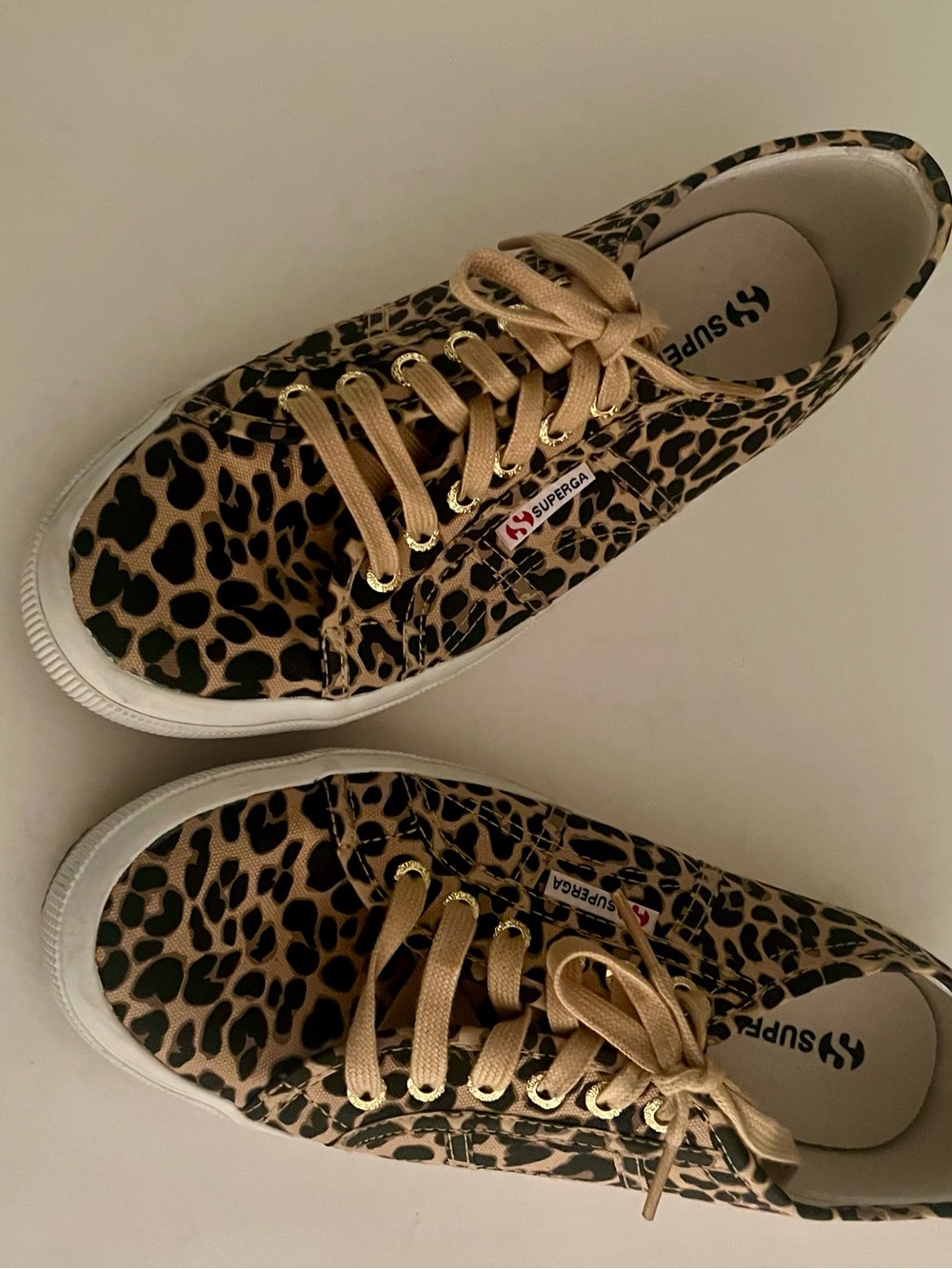 Superga Leopard-Print Canvas Sneakers in Tan & Black - Picture 4 of 10